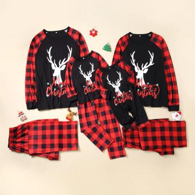 China Sustainable Christmas Printed Christmas Home Antlers Wear Parent-Child Wear Model Set for sale