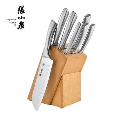 China Sustainable Rustic Stainless Steel Cutlery Set With 8pcs Steak Knives Stainless Steel Knife Set With Wooden Block for sale