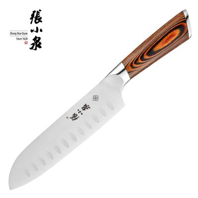 China 7 inch kitchen knife stainless steel viable knife with ergonomic ultra sharp handle santoku knife for sale