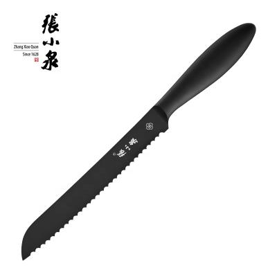 China Good Quality Viable Non-Stick Black Hollow Handle 8 Inch Bread Kitchen Knife for sale