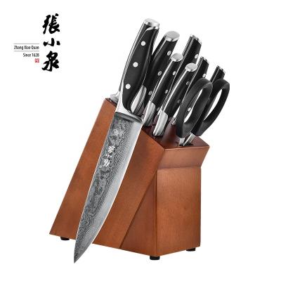 China Art Decor Damascus Knife Set Chef Skulls Damascus Knife Set Chef Decorative Knife Set Damascus Steel for sale