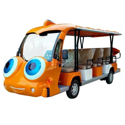 China Steel Car 14 Seater Electric Shuttle Sightseeing Bus 72v Sightseeing Vehicle for sale