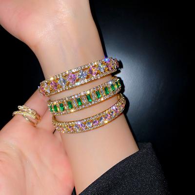 China Korean Luxury Designer Barlaycs Bracelets 2021 TRENDY and Bangles Charm Rhinestone Crystal Gold Bling Bracelet for Women Accessories for sale