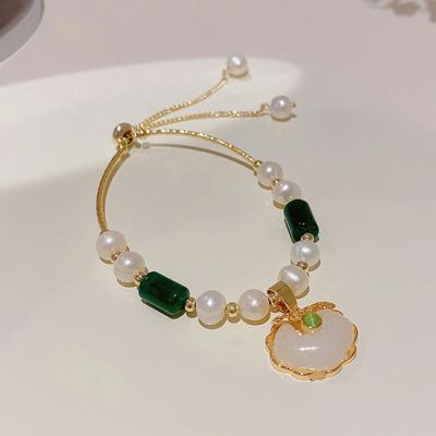 China Minimalist Korean Designer Charm Dangle Jewelry Crystal Opal Beaded Jade Pendant Natural Barlaycs Bracelet 2021 TRENDY making jewelry for sale