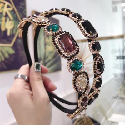 China Metal Barlaycs 2020 Fashion Vintage Designer Girl Luxury Crystal Rhinestone Wedding Bridal Jeweled Headband Hair Accessories For Women for sale