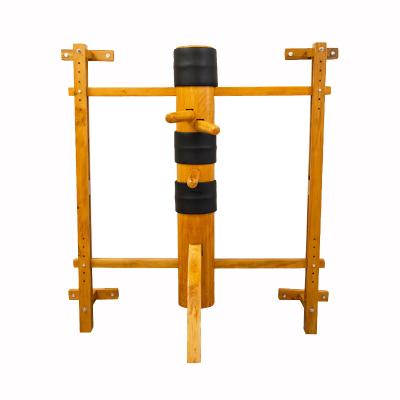 China Martial Arts Studios Low Price Wooden Martial Arts Practice Wing Chun Speed ​​Dummy With Black Protective for sale