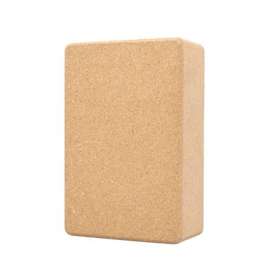 China Coarse and Fine Particles Are Available Wholesale Custom Cork Wood Yoga Blocks 720g Logo Fitness Brick Bodybuilding Yoga Brick for sale