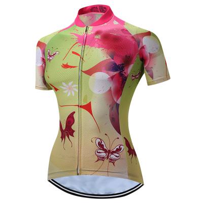 China Wholesale Custom Short Sleeve Antibacterial Women Cycling Wear Printed Jersey Bike Bicycle Cycling Short Pockets for sale