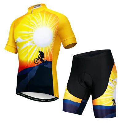 China Antibacterial Cycling Tank Top Men Set Team Sports Cycling Clothing Bicycle Tank Top + Gel Protective Shorts for sale