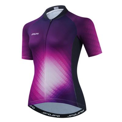 China Breathable Outdoor Road Bike Clothes Mtb Bicycle Short Sleeve Purple Cycling Shirts Tops Womens Cycling Tank Top for sale