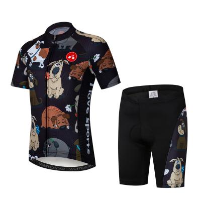 China 2022 New Kids Cycling Jersey Antibacterial Cartoon Set Kids Short Sleeve Summer Bike Clothes Boys Girls Bike Shirt Quick Dry Kit For Kid for sale