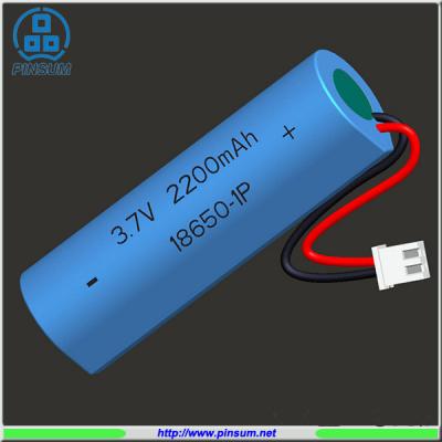 China Lithium rechargeable battery 3.7V 18650 2200/2400/2600mAh with wire and connector for sale