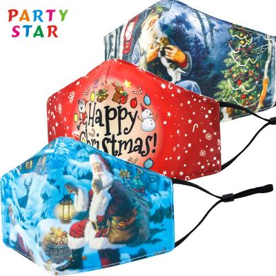 China New Eco-friendly Style 3D Christmas Printed Adult Facemask Custom Design Fashion Winter Breathable Washable Face Masks for sale