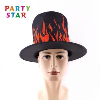 China Fancy Halloween Party Cosplay Costume Props Fire Grain Design Mens Womens Carnival Hat Top Hat for sale