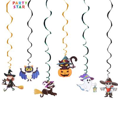 China Halloween Wholesale Halloween Theme Party Skeleton Spiral Paper Decorative Pendant for sale