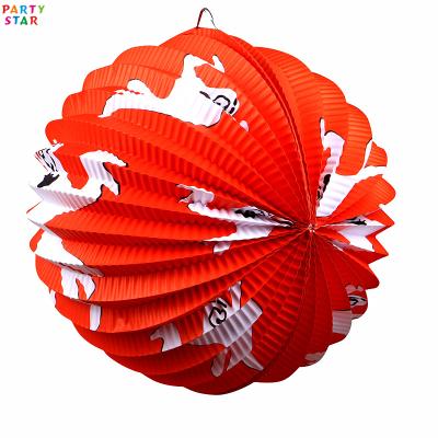 China Other Latest Style Halloween Stage Layout Decoration Luminous Telescopic Pumpkin Spider Paper Lantern for sale