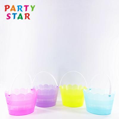 China Exquisite Customized Wholesale High Quality Fashionable Easter Gift Colorful Plastic Basket Easter Eggs Basket for sale