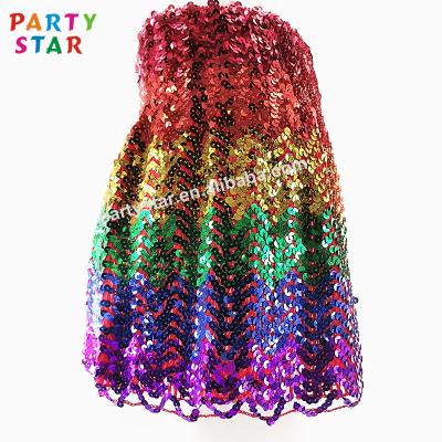 China Fashional Wholesale Custom Design Holiday Party Decoration Costume Girl Sequin Rainbow Ballet Skirt for sale