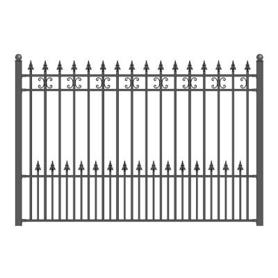 China Easily Assembled Beautiful Iron Gates To Outdoor Temporary Fence Victorian Wrought Iron Fence Wrought Iron Fence for sale