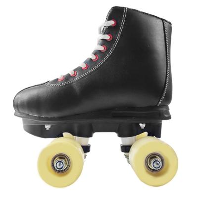 China 82A Classic Premium Mens Black Quad Roller Track Skates Shoes Adult Indoor Outdoor Sports for sale