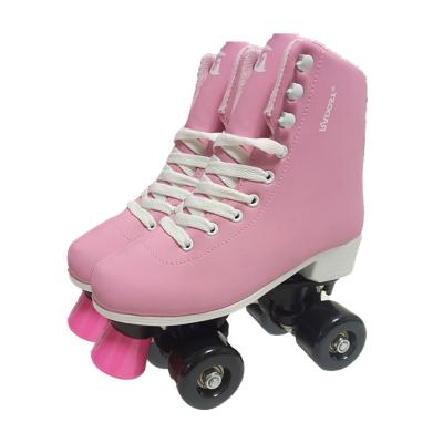 China PVC 82A Hot Selling Cheap Pink High Heel Papaison Four Wheels Ladies Roller Skates Shoes For Girls Woman for sale