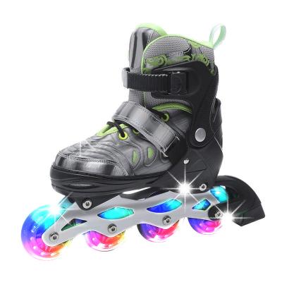 China Inline-Hot Sales PU LED Black Simmons Rana Rush Inline Skates Professional Skates For Kids for sale