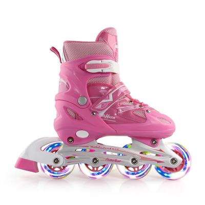 China PU Flashing Roller All Light Up Pink Electric Aggressive Inline Airwalk Roller Skates Shoes for sale