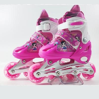 China Online PU Factory Kids Adjustable Pink Flashing Roller Skates Shoes For Boys Girls for sale