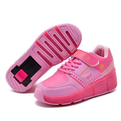 China Cheap PU Girls LED Light Casual Sneaker Roller Skates Outdoor Sports Online Entertainment Skates Shoes for sale