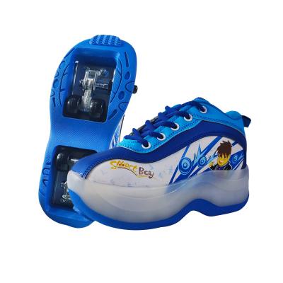 China Active Sports Dropshopping Kids Strain Wheels Shoes Kick Roller Skate Shoes With 4 Wheels for sale