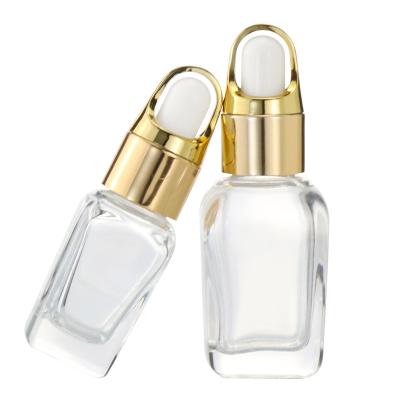 China 30ml 1oz High Qiality Customized Empty Square Glass Cosmetic Dropper Bottle Of Serum Essential Oil Hair Oil for sale