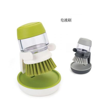 China 2021 high quality products viable creative dishwashing brush cleaning brush press liquid soap cleaning brush for sale