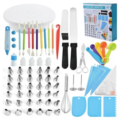 China Factory Stocked Wholesale Stainless Steel Mouth Decorating Set 66 Piece Set Cream Cake Tools for sale