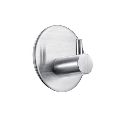 China Minimalist Wall Mounted Self Adhesive Stainless Steel Bathroom And Kitchen Towel Robe Hooks for sale