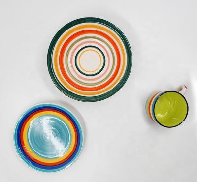 China Viable Hand Painted Colorful Ceramic Dinnerware Set For Gift for sale