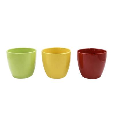 China Modern custom printed colorful ceramic flowerpot with your company logo for sale