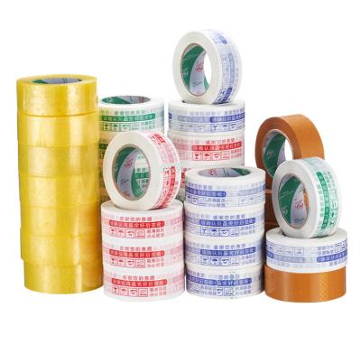 China ANTI-STATIC printed strong logo packing tape with low moq transparent bopp logo packing roll adhesive tape packing tape for sale