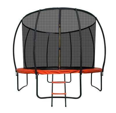 China New Design Kids Eco-friendly Toy Outdoor Trampolines 10ft 12ft 14ft Inside Safety Net Pumpkin Trampoline With Ladder for sale