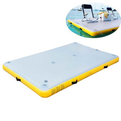 China Water Entertainment OEM ODM Material Inflatable Drop Stitch Swim Platform Inflatable Floating Dock Floating With Electric Compressor for sale