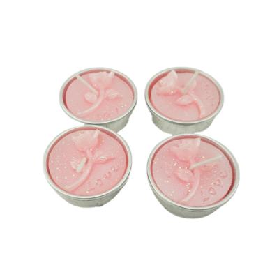 China Rose Paraffin Wax Tea Light Cut Smokeless Art Candles Flameless, Wedding Decoration for sale