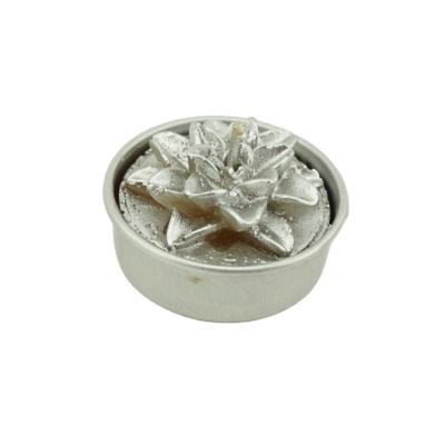 China Smokeless Gold/Silver Christmas Carved Paraffin Wax Artificial Flower Tea Craft Light Flameless Candles for sale