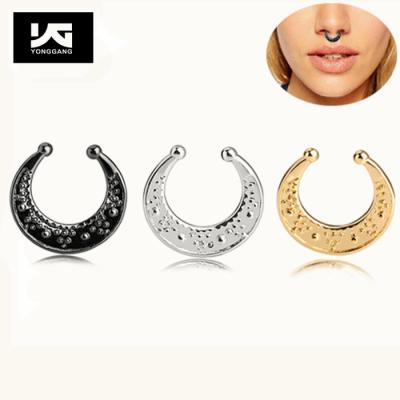 China FASHIONABLE High Quality Fake Shape Nose U Rings Septum Clicker Piercing Clip On Nose Septum Rings for sale