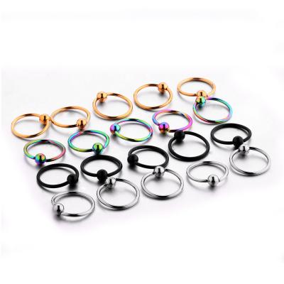 China TRENDY Body Jewelry Fashion Bead Captive Nose Ring Piercing for sale