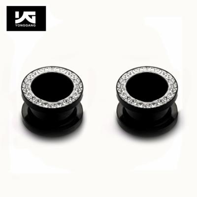 China Wholesale Trendy Fashion Design Stainless Steel Ear Plugs Tunnel Earrings Expander Body Jewelry Ear Piercing Measurements for sale