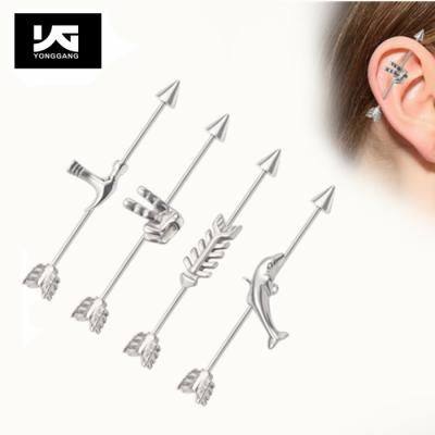 China FASHIONABLE Industrial Barbell Industrial Body Dolphin Fish Bone Finger Ax Fashion New Arrival Stainless Steel Jewelry for sale