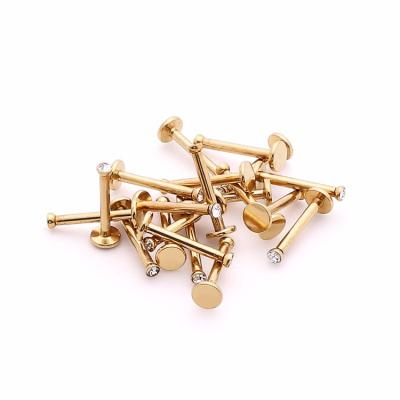 China Labret FASHIONABLE Surgical Steel Lip Stud Zircon Cubic Lip Piercing Ring Body Piercing Jewelry for sale