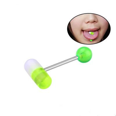 China FASHIONABLE Acrylic Tongue Stud Tongue Ring Woman Fashion Plastic Piercing Jewelry Sample Free for sale