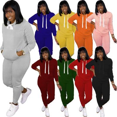 China LANOZY 2021 QUICK DRY Winter Clothes Women Jogging Suits 2 Piece Pants Sets Fall Outfits Sweatpants Hoodie Two Piece Set for sale