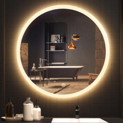 China Magnifying Decorative Wall Led Smart Bathroom Mirror Led Light Anti Fog Touch Screen Mirror With Magnifier for sale