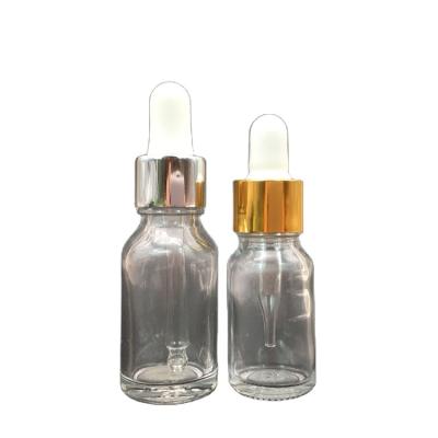 China Hot Selling Clear E-Juice Small Round Liquid Dropper Bottle 5ml 10ml Glass Dropper Bottle for sale